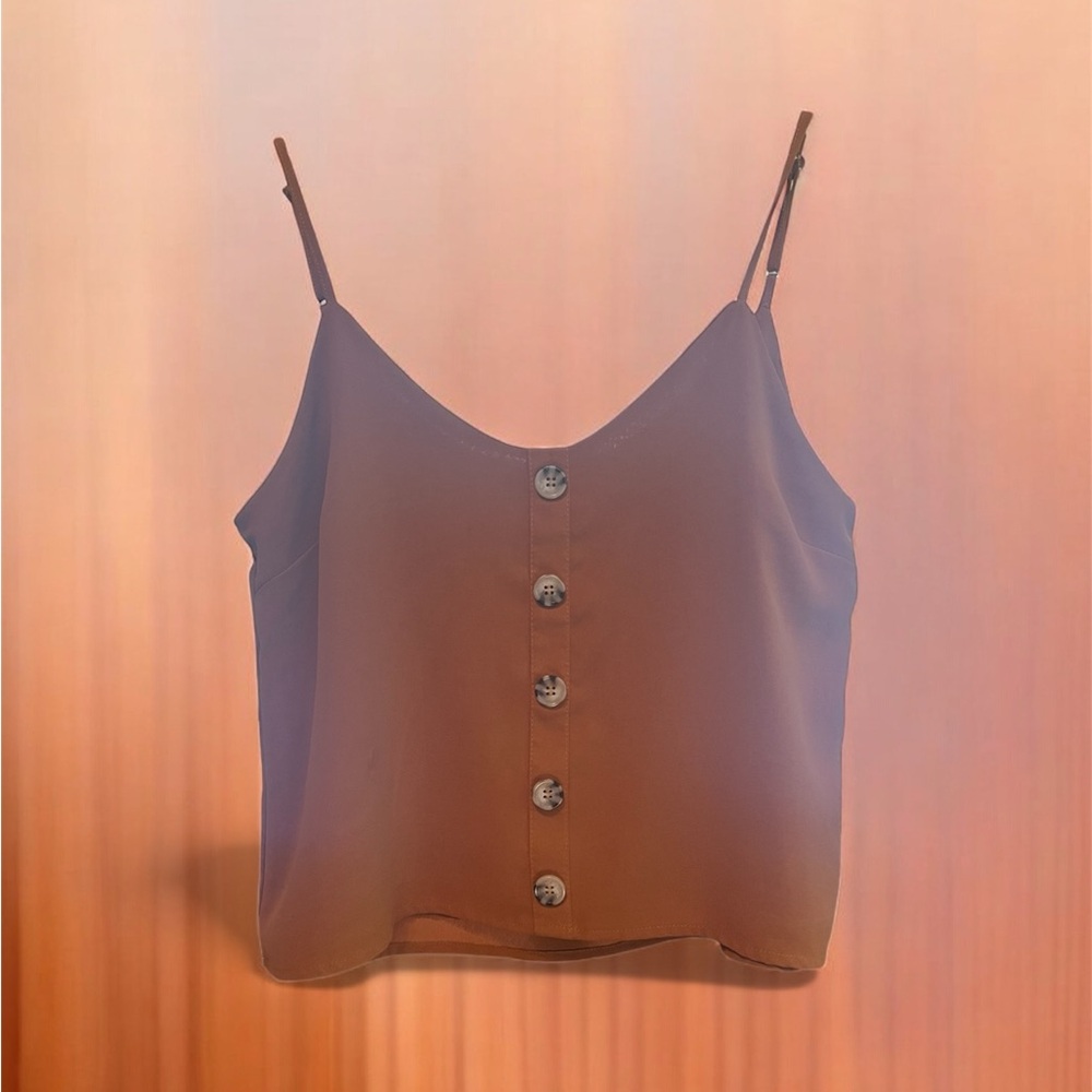 Charlotte Russe Women's Button-Front Cami Top - Caramel